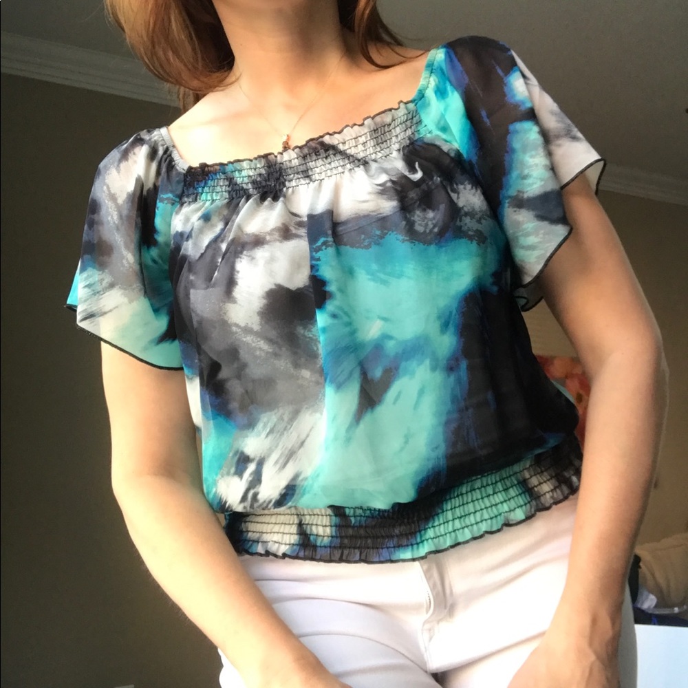 Gorgeous watercolor semisheer blouse